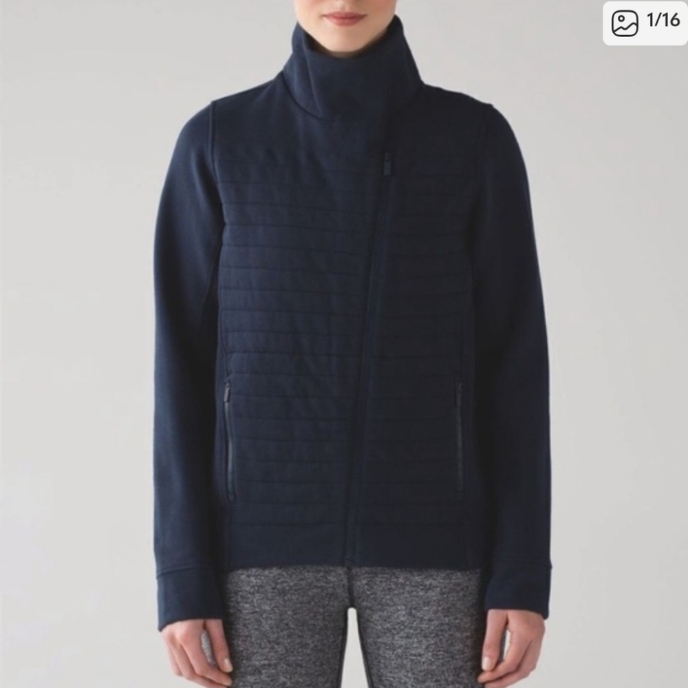 Lululemon Womens Fleece Be True Jacket Inkwell Blue Size 2